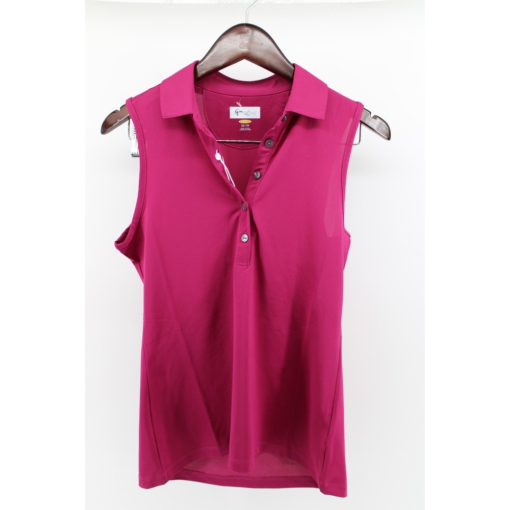Greg Norman Polo Shirt Womens XS Merlot Sleeveless PlayDry Golf Top‎ New
